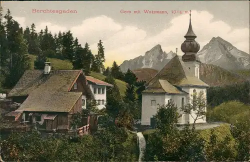 Ansichtskarte Berchtesgaden Umland-Ansicht, Gern mit Watzmann 1910