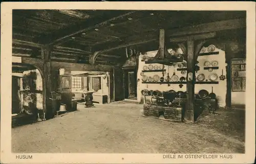 Ansichtskarte Husum DIELE IM OSTENFELDER HAUS 1910