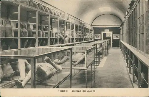Cartoline Pompei Museo (Museum) Innenansicht 1910