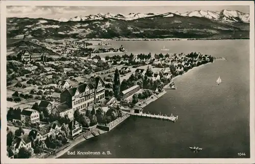Ansichtskarte Kressbronn am Bodensee Luftbild, Bodensee, Stadt-Partie 1940