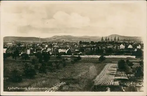 Ansichtskarte Aschaffenburg Panorama-Ansicht Gesamtansicht 1930