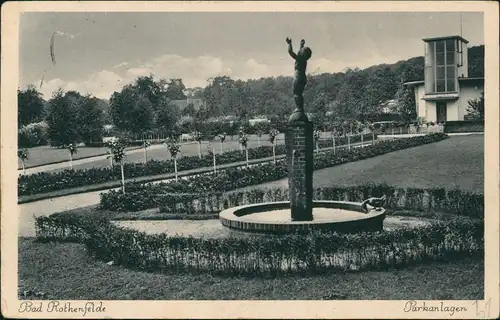 Ansichtskarte Bad Rothenfelde Parkanlagen Park, kleines Denkmal 1938