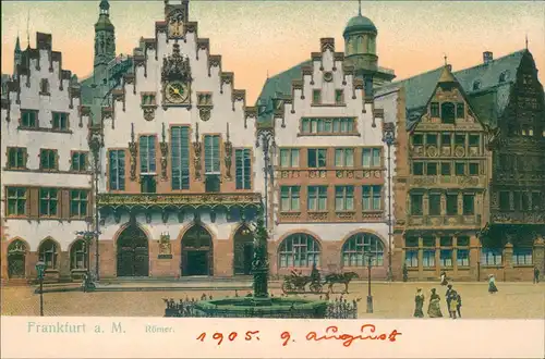 Ansichtskarte Frankfurt am Main Römerberg Römer Häuser Partie 1905