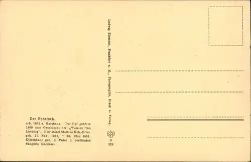 Ansichtskarte Bockenheim-Frankfurt am Main Gasthof Der Rebstock 1910