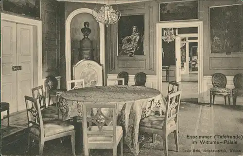 Ansichtskarte Weimar Wittums-Palais Esszimmer (Tafelrunde) 1910