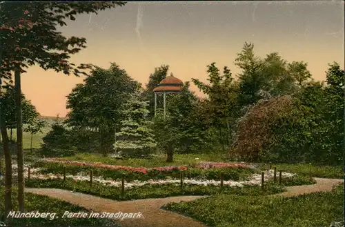 Ansichtskarte Münchberg Partie im Stadtpark 1910