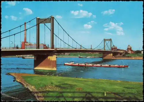 Ansichtskarte Duisburg Rhein Schiff passiert die Rheinbrücke 1968