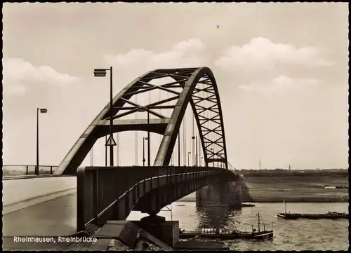 Ansichtskarte Rheinhausen-Duisburg Rhein Brücke Rheinbrücke 1960