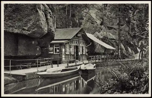 Ansichtskarte Hinterhermsdorf-Sebnitz Restauration Obere Schleuse 1939