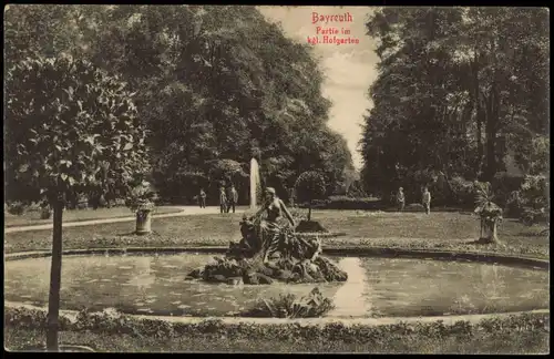 Ansichtskarte Bayreuth Partie im königlichen Hofgarten 1909