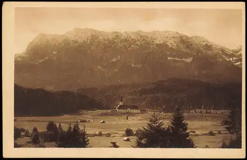 Elmau-Krün Schloß Elmau mit Wettersteinwand vom Sonnenhügel 1920