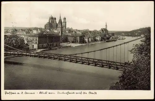 Ansichtskarte Passau Panorama-Ansicht Stadt-Ansicht Donau Brücke 1920