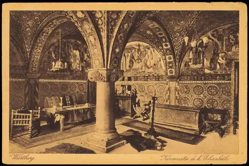 Ansichtskarte Eisenach Wartburg Kemenate d. h. Elisabeth 1920