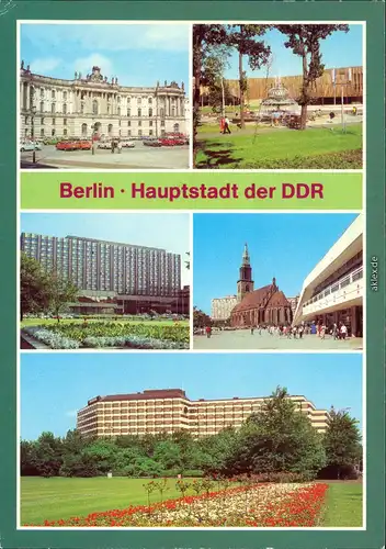 Berlin "Kommode" am Bebelplatz, Pionierpalast "Ernst-Thälmann", Hotel Metropol, St. Marienkirche, Palasthotel 1982