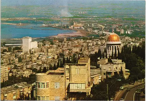 Postcard Haifa Panorama Stadt City Bay View Israel Postcard 1973
