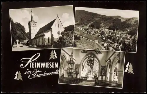 Ansichtskarte Steinwiesen Mehrbildkarte mit Kirche und Ortsansichten 1966