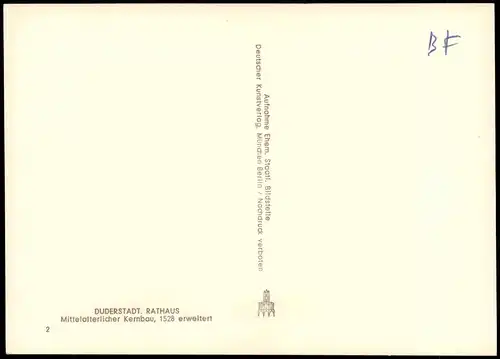 Ansichtskarte Duderstadt Rathaus 1950