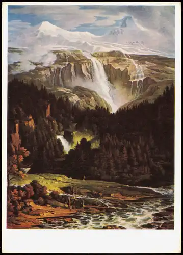 Künstlerkarte Gemälde: J. ANTON KOCH (1768-1839) Lauterbrunner Tal 1967