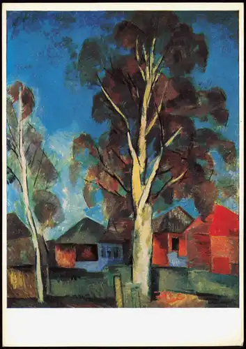 Künstlerkarte Gemälde: ROBERT FALK (1886-1958) Die Birke 1968