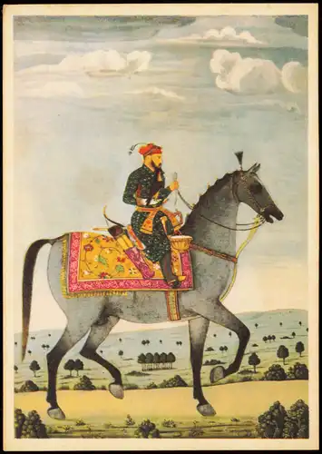 MINIATUR DER MOGHUL-SCHULE Indien, Anfang 18. Jh., Künstlerkarte 1969