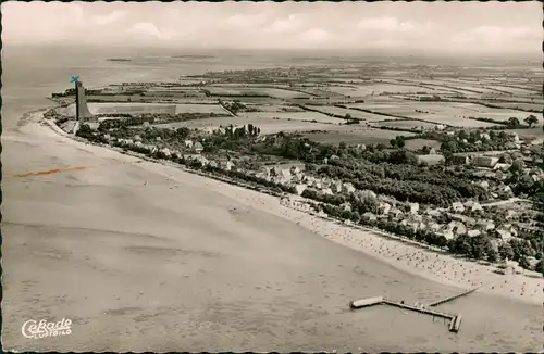 Ansichtskarte Laboe Luftbild Strand Partie vom Flugzeug aus 1959