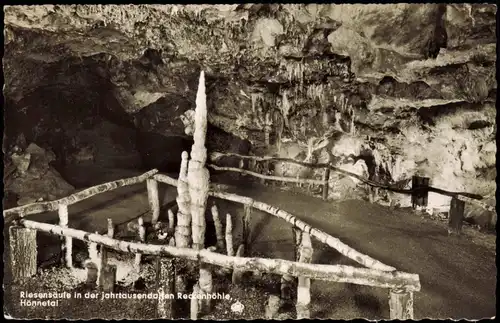 Ansichtskarte Binolen Riesensäule in der jahrtausendalen Reckenhöhle 1963