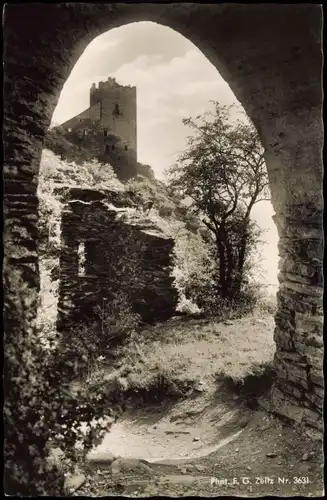 Ansichtskarte Kamp-Bornhofen Durchblick auf Burg Liebenstein 1954