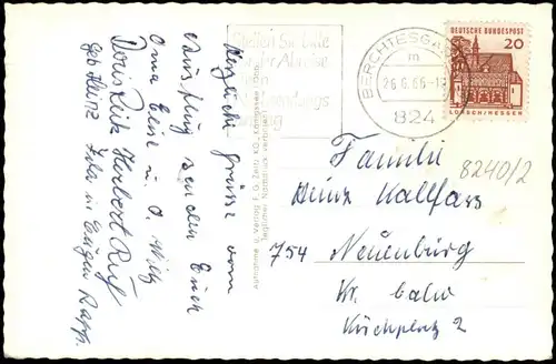 Ansichtskarte Berchtesgaden Stadtteilansichten 1966  gel. 26.6.1966