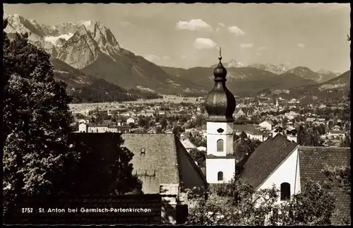 Partenkirchen-Garmisch-Partenkirchen Blick ins Tal St. Anton 1967