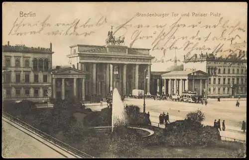 Ansichtskarte Mitte-Berlin Brandenburger Tor und Pariser Platz 1907