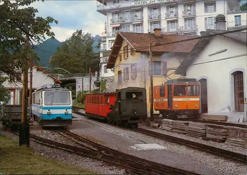 Ansichtskarte  Züge vor dem Depot Eisenbahn 1992