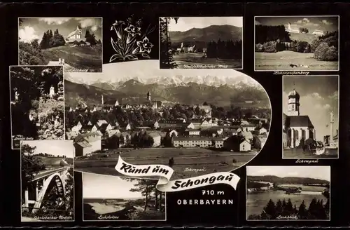Ansichtskarte Schongau Mehrbildkarte "Rund um Schongau Oberbayern" 1970