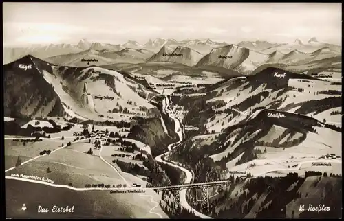 Ansichtskarte Riedholz (Allgäu) Landkarten AK - Das Eistobel 1961