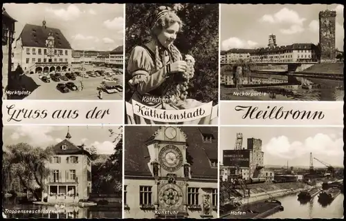 Ansichtskarte Heilbronn Stadtteilansichten Markt, Käthchen 1958