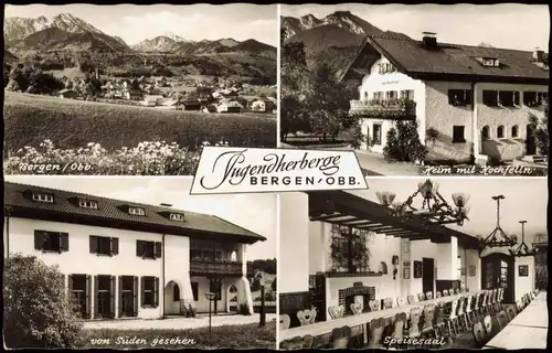 Ansichtskarte Bergen (Chiemgau) Jugendherberge 4 Bild Speisesaal 1968