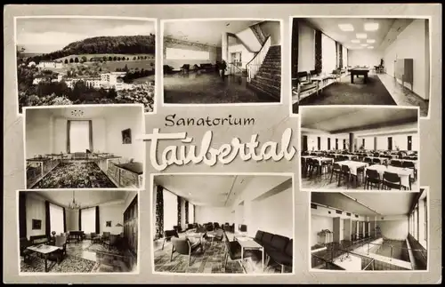 Ansichtskarte Bad Mergentheim MB Sanatorium Taubertal mit Innenansichten 1966