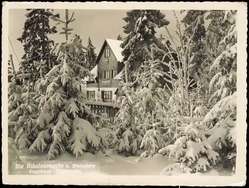 Niklasberg Mikulov v Krušných horách Die Nikolausbaude im Winter 1941