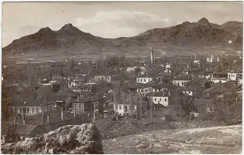 Prilep Părleap (Прилеп/Πριλέπια) Blick über den Ort mit Bergen 1930 Privatfoto