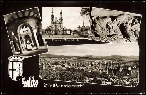 Fulda Mehrbild-AK mit Dom Stadtteilansichten der Barockstadt 1961