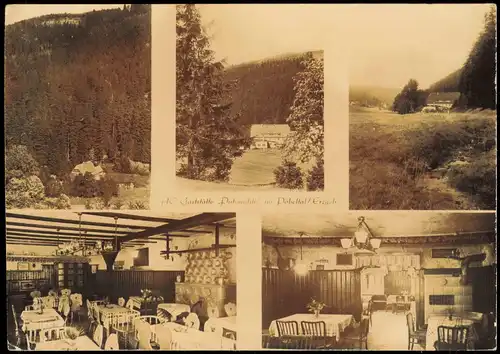 .Sachsen DDR Mehrbild-AK HO-Gaststätte Putzmühle in Pöbeltal/Erzgeb 1964