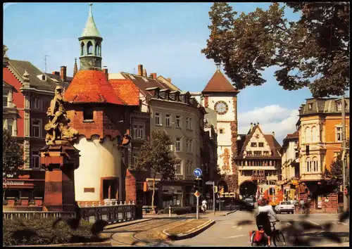 Freiburg im Breisgau Blick von der Schwabentorbrücke zum Schwabentor 2000