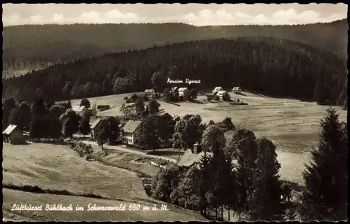 Ansichtskarte Buhlbach-Baiersbronn Panorama-Ansicht mit Pension Sigwart 1955