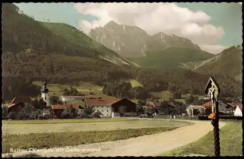 Ansichtskarte Rottau-Grassau Ortsansicht Rottau Chiemgau mit Gedererwand 1965