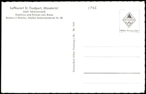 Münstertal  Ortsansicht St. Trudpert, Obermünstertal (Schwarzwald) 1960