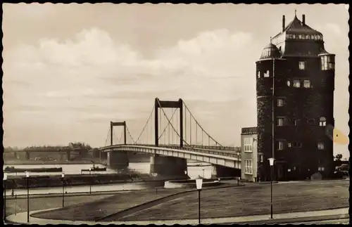 Ansichtskarte Ruhrort-Duisburg Neue Rheinbrücke 1955