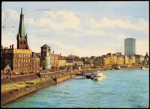 Ansichtskarte Düsseldorf Rheinufer 1963