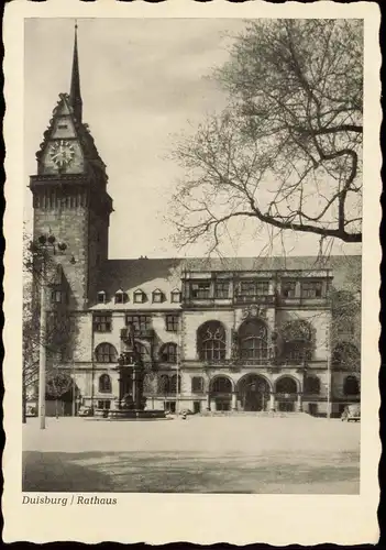 Ansichtskarte Duisburg Rathaus 1956