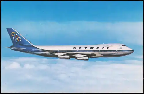 Flugzeug Airplane Avion JUMBO JET BOEING 747-200 B OLYMPIC Airways 1970
