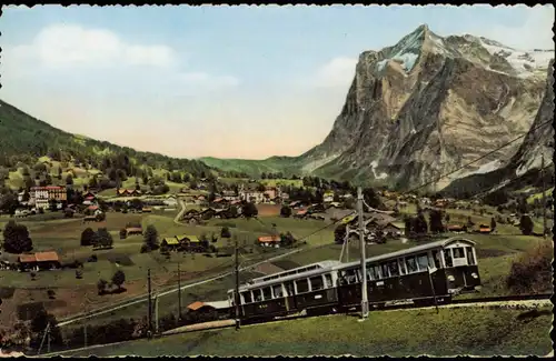 Ansichtskarte Grindelwald Panorama-Ansicht mit Wetterhorn (3703 m) 1958