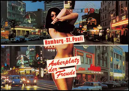 Ansichtskarte St. Pauli-Hamburg St. Pauli bei Nacht 1982